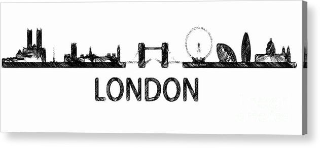 Acrylic Print - London Silouhette Sketch