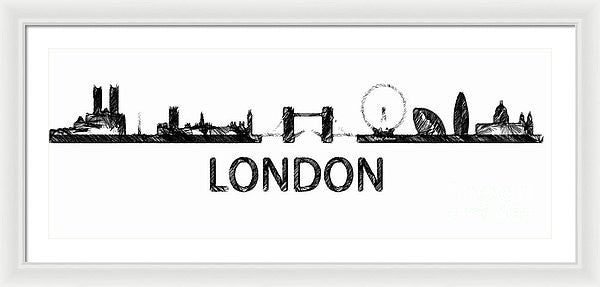 Framed Print - London Silouhette Sketch