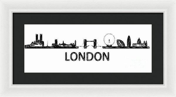 Framed Print - London Silouhette Sketch