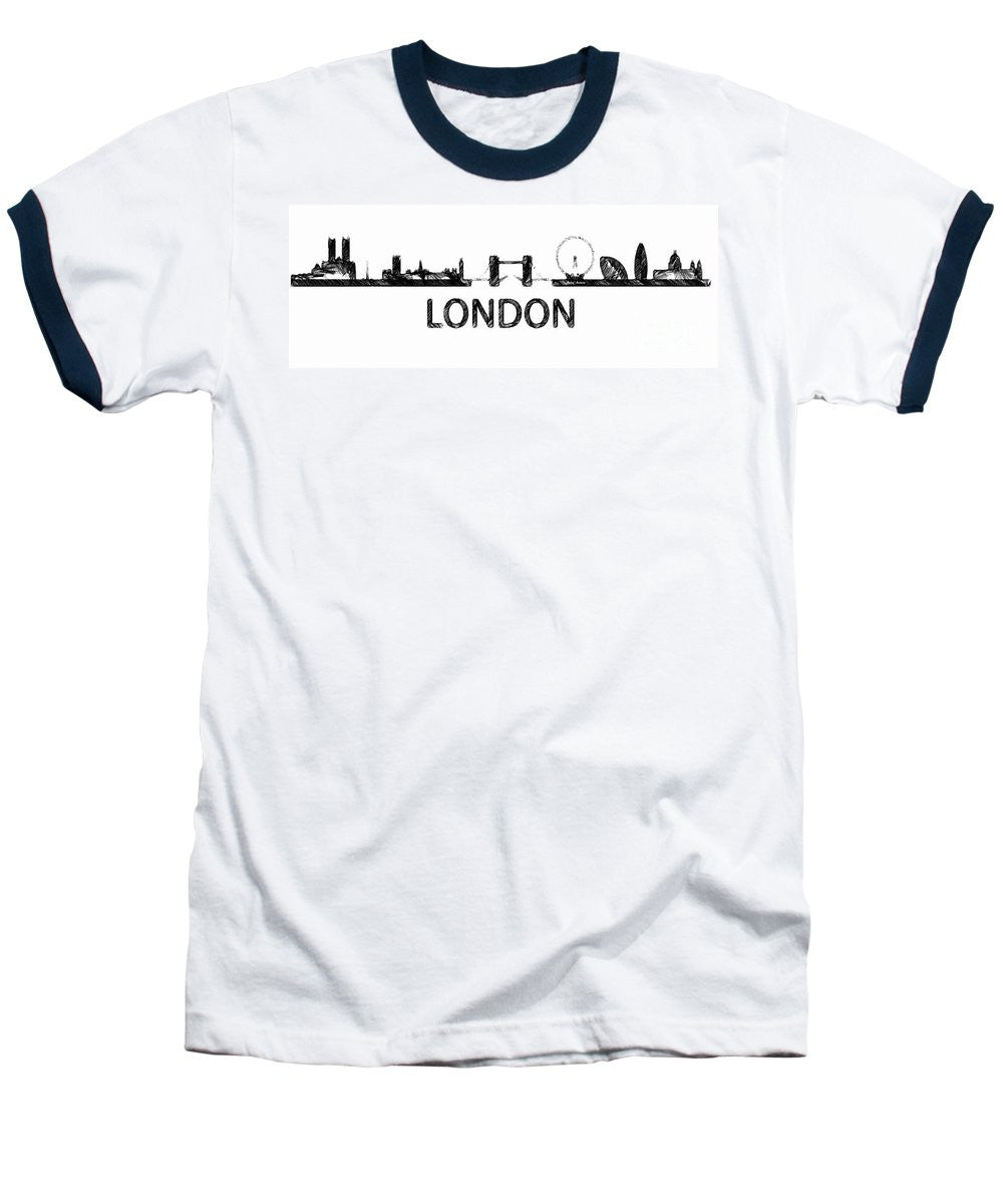 Baseball T-Shirt - London Silouhette Sketch
