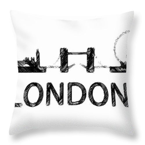 Coussin décoratif – Croquis de silhouette de Londres