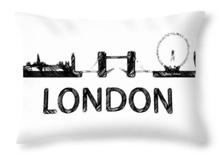 Throw Pillow - London Silouhette Sketch