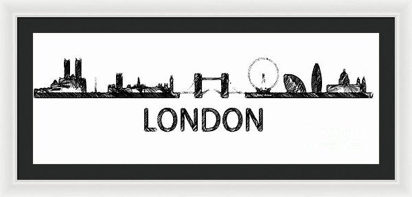 Framed Print - London Silouhette Sketch