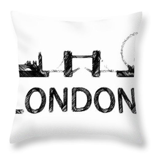 Throw Pillow - London Silouhette Sketch