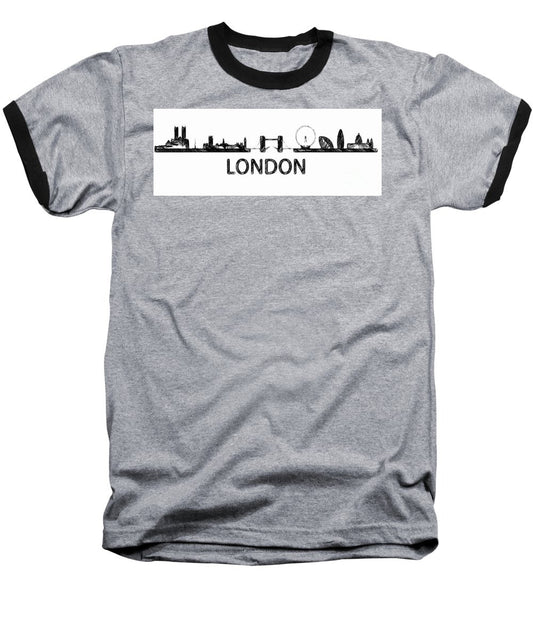 Baseball T-Shirt - London Silouhette Sketch