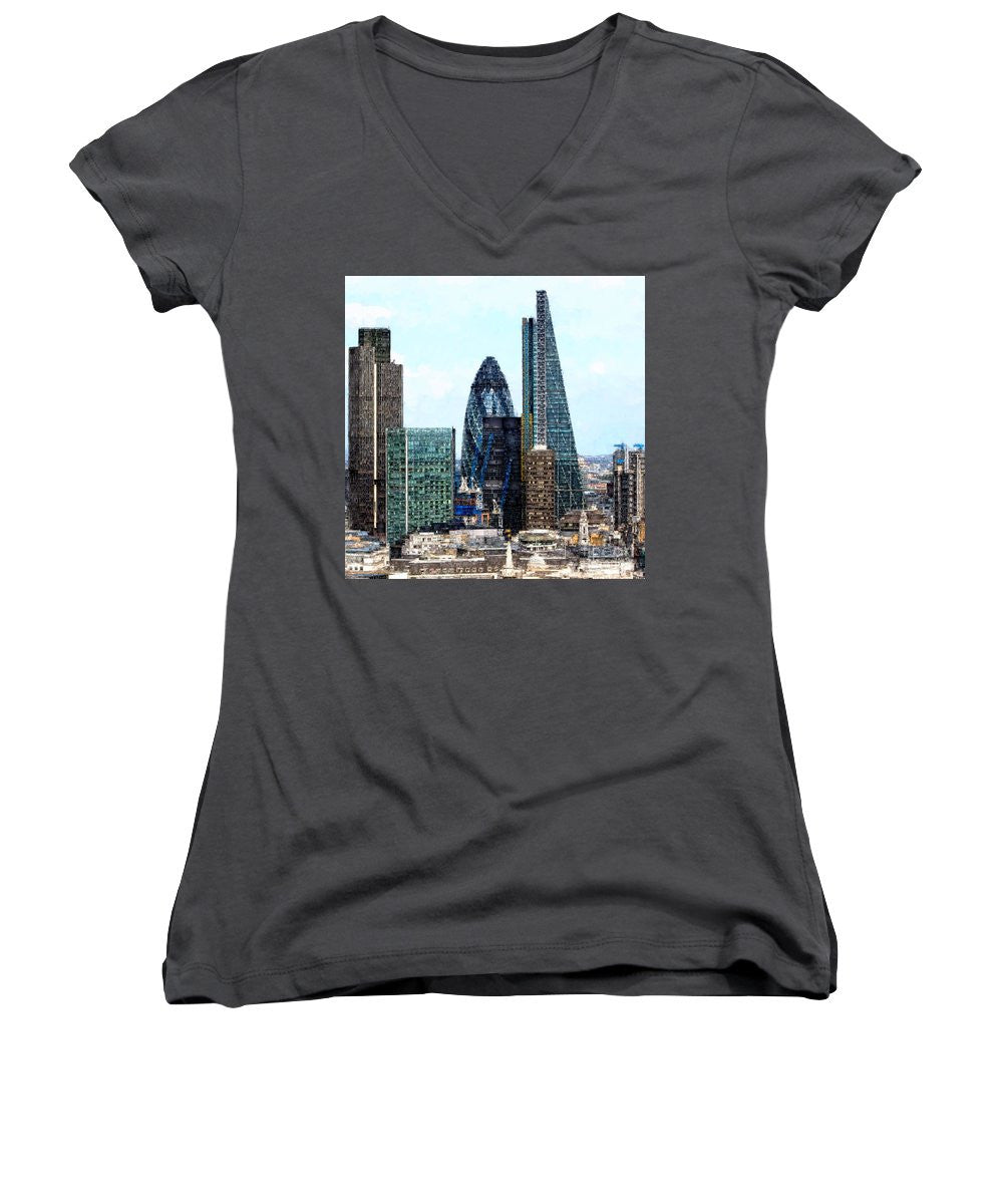 Women's V-Neck T-Shirt (Junior Cut) - London Skyline