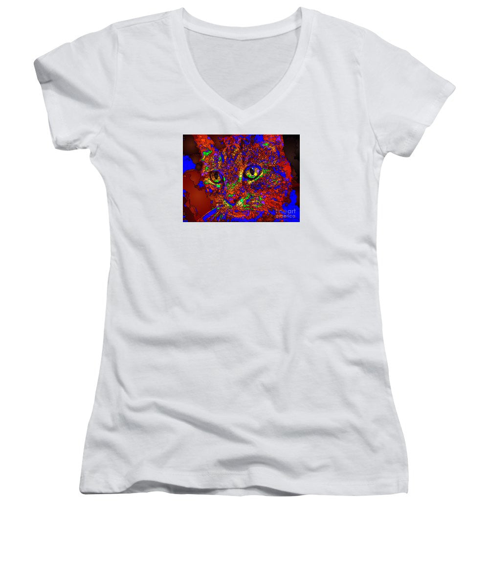 Women's V-Neck T-Shirt (Junior Cut) - Looking For An Owner. Pet Series