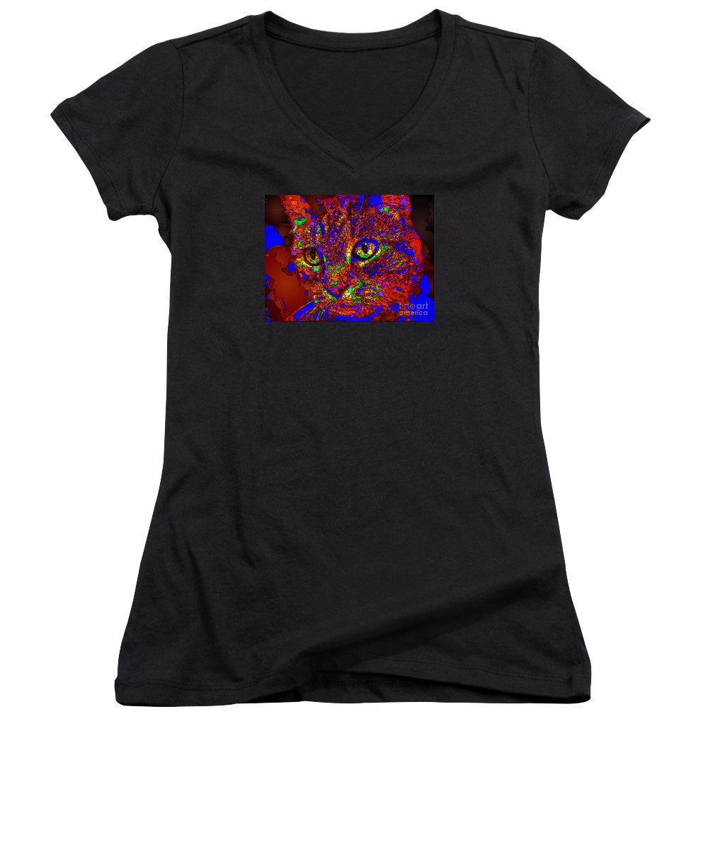 Women's V-Neck T-Shirt (Junior Cut) - Looking For An Owner. Pet Series