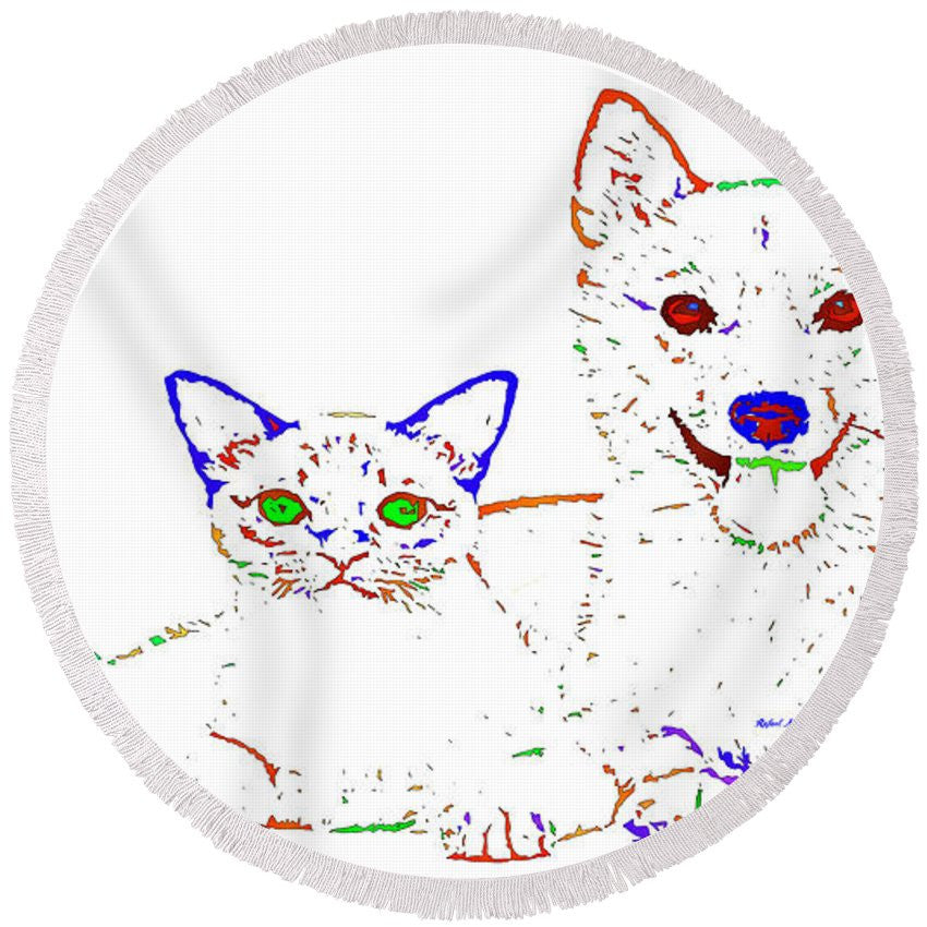 Round Beach Towel - Love Me. Pet Series