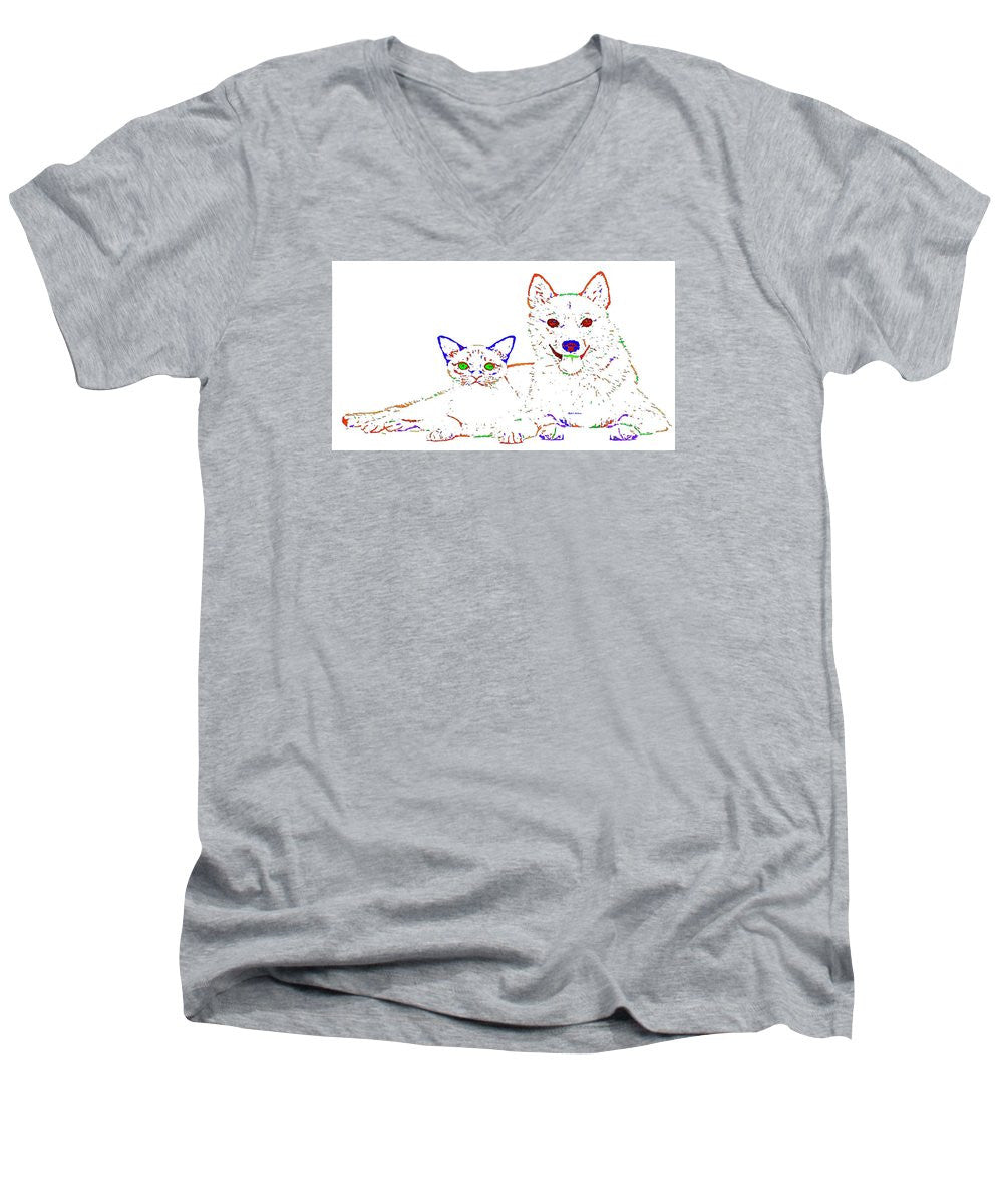 Men's V-Neck T-Shirt - Love Me. Pet Series