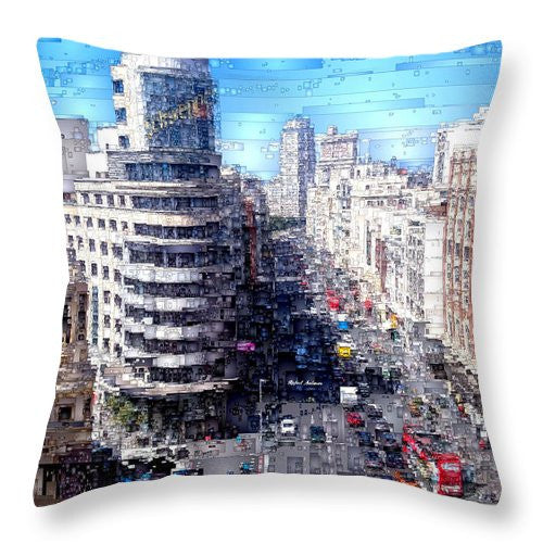 Throw Pillow - Madrid - La Gran Via