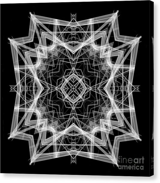 Mandala 3354b en noir et blanc - Impression sur toile