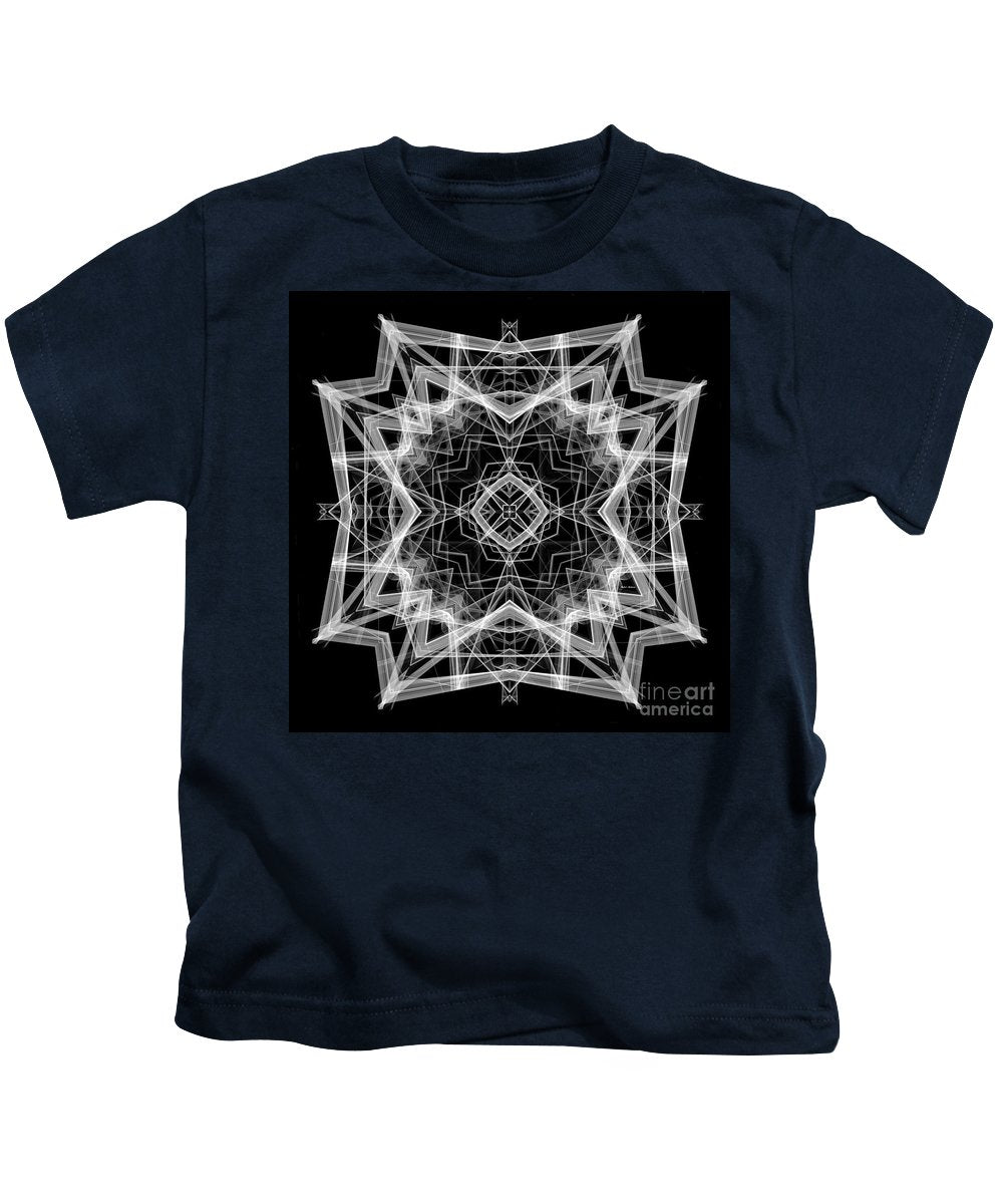 Mandala 3354b In Black And White - Kids T-Shirt