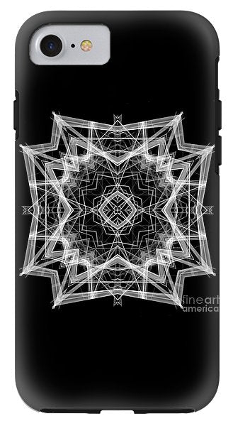 Mandala 3354b In Black And White - Phone Case