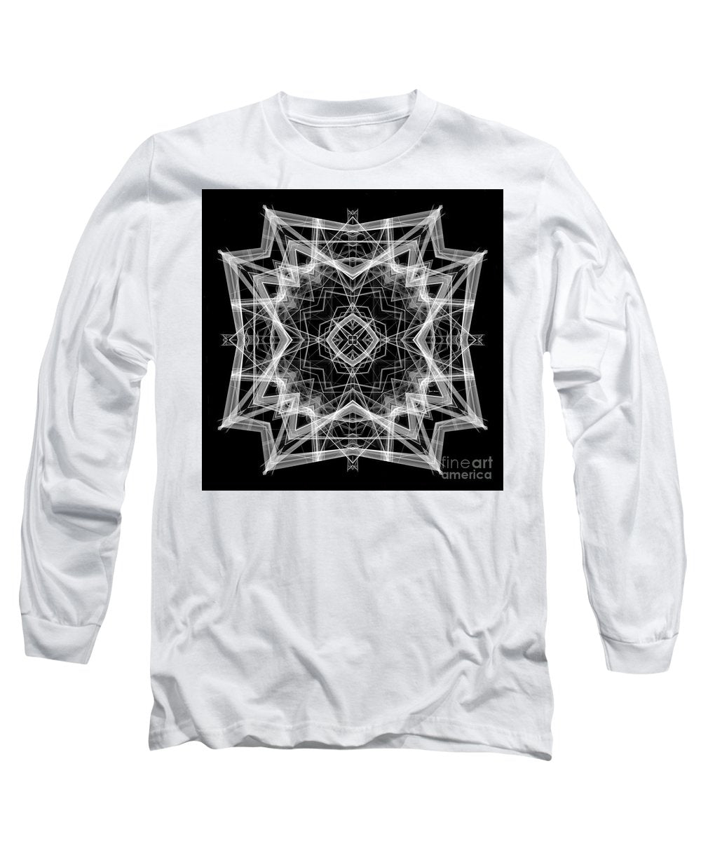 Mandala 3354b In Black And White - Long Sleeve T-Shirt