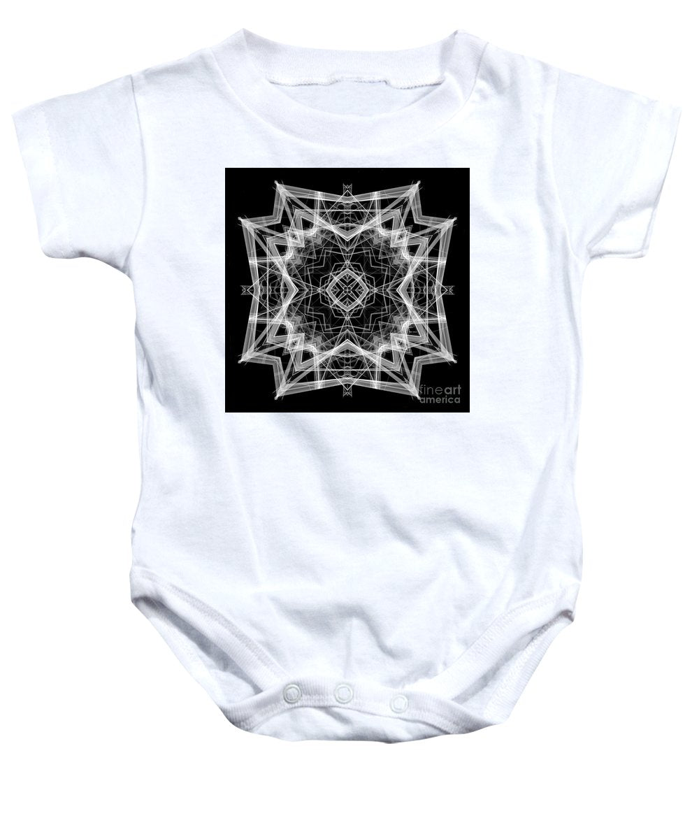 Mandala 3354b en noir et blanc - Grenouillère pour bébé