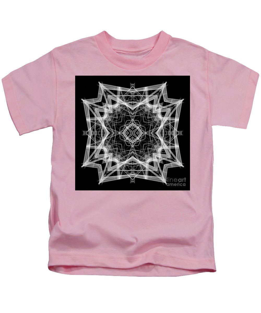 Mandala 3354b In Black And White - Kids T-Shirt