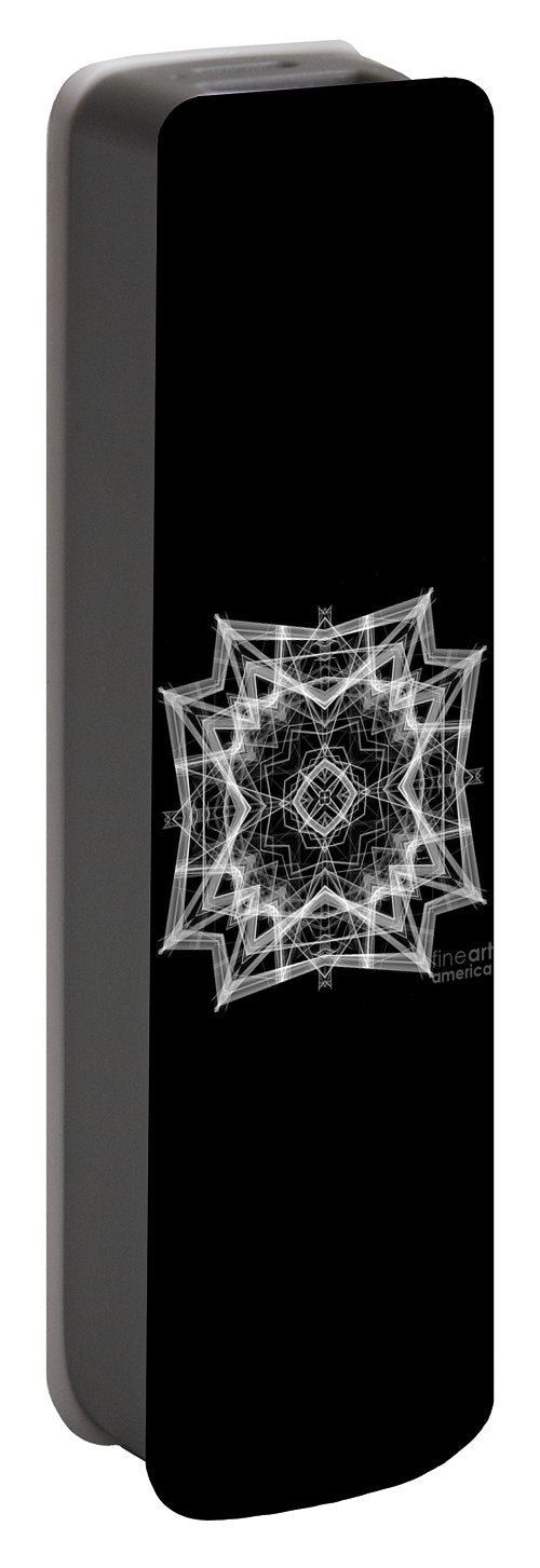 Mandala 3354b In Black And White - Portable Battery Charger