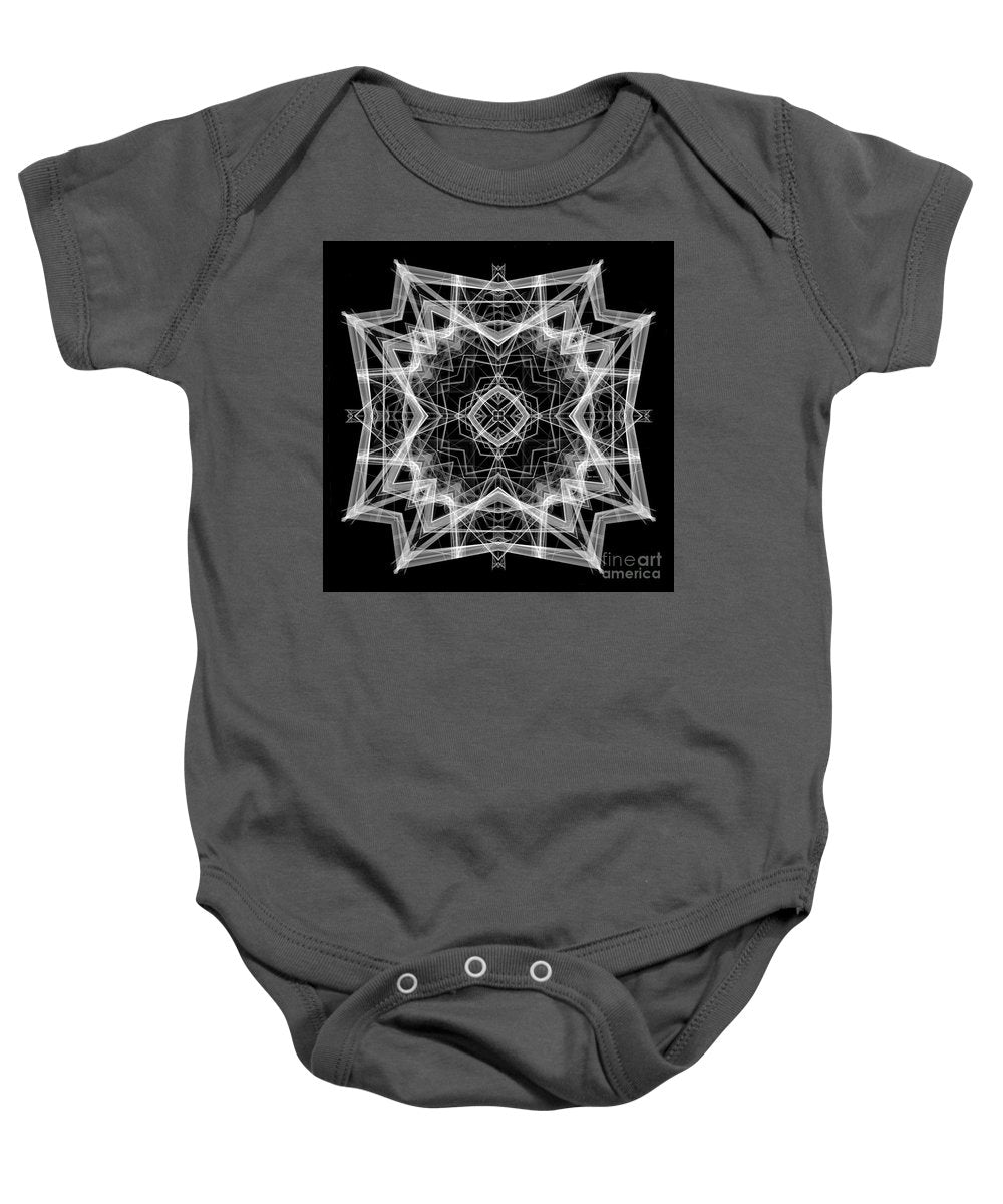 Mandala 3354b en noir et blanc - Grenouillère pour bébé