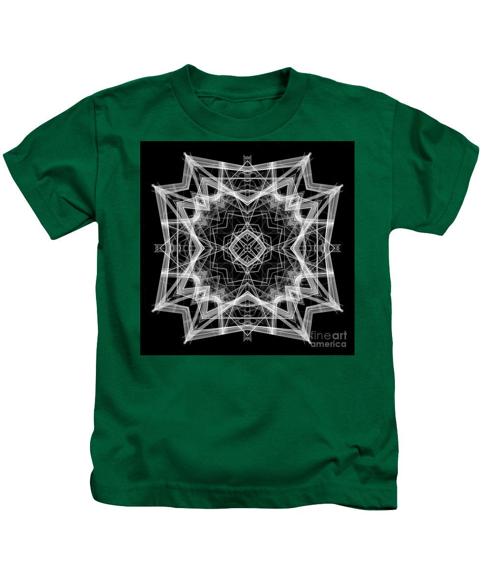 Mandala 3354b In Black And White - Kids T-Shirt