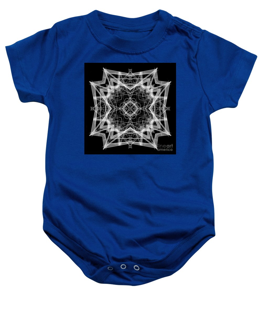 Mandala 3354b en noir et blanc - Grenouillère pour bébé