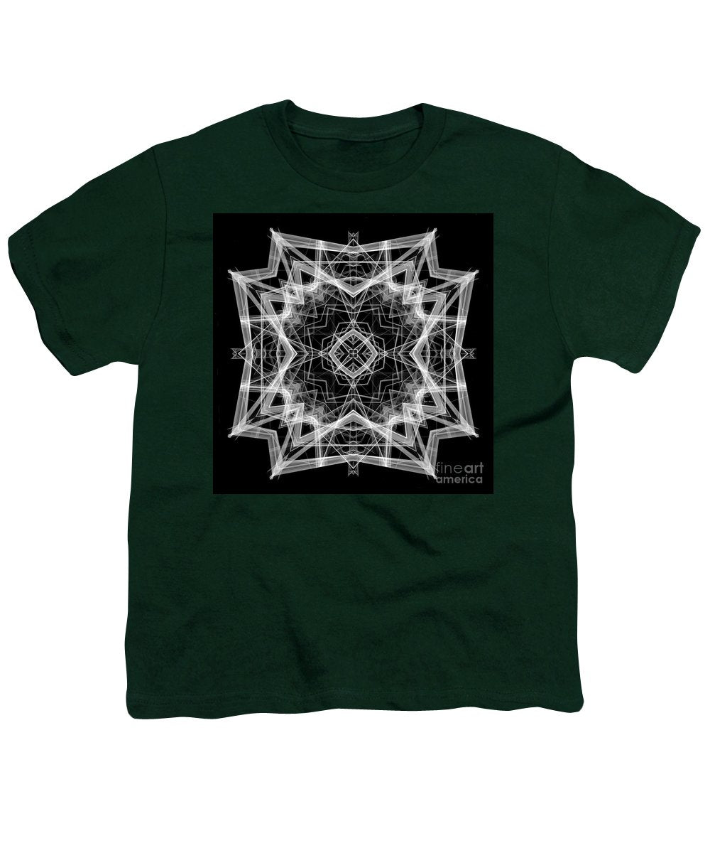 Mandala 3354b In Black And White - Youth T-Shirt