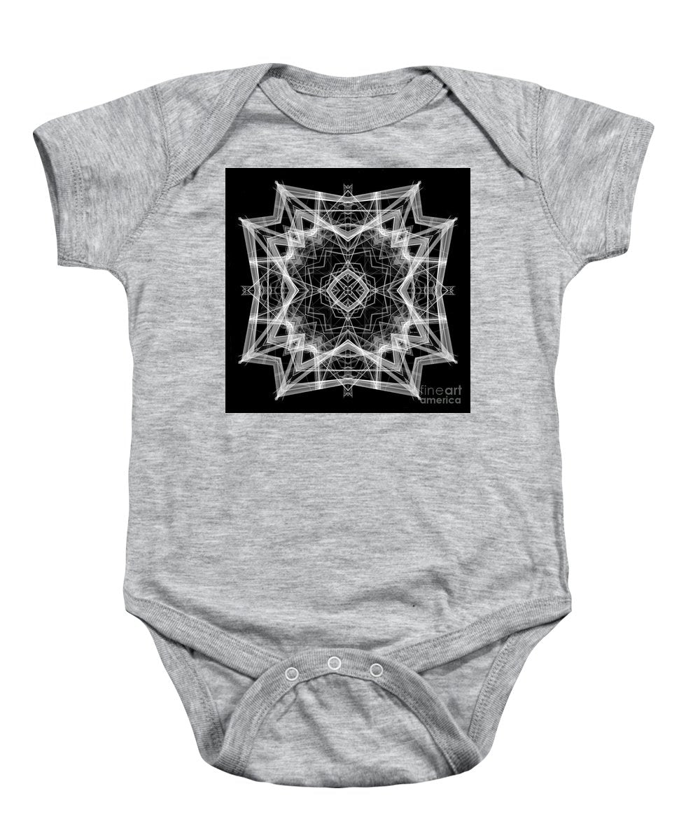 Mandala 3354b en noir et blanc - Grenouillère pour bébé