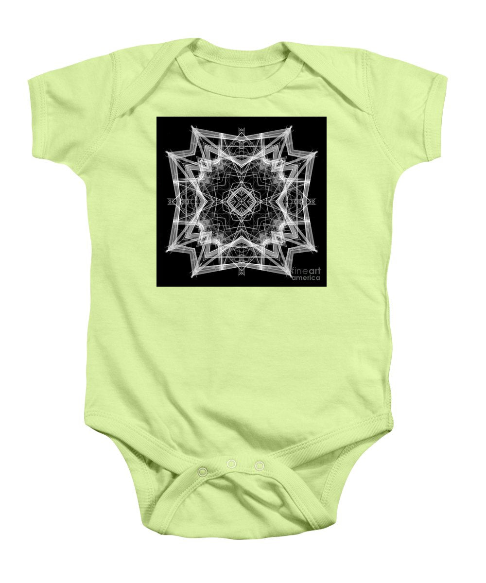 Mandala 3354b en noir et blanc - Grenouillère pour bébé