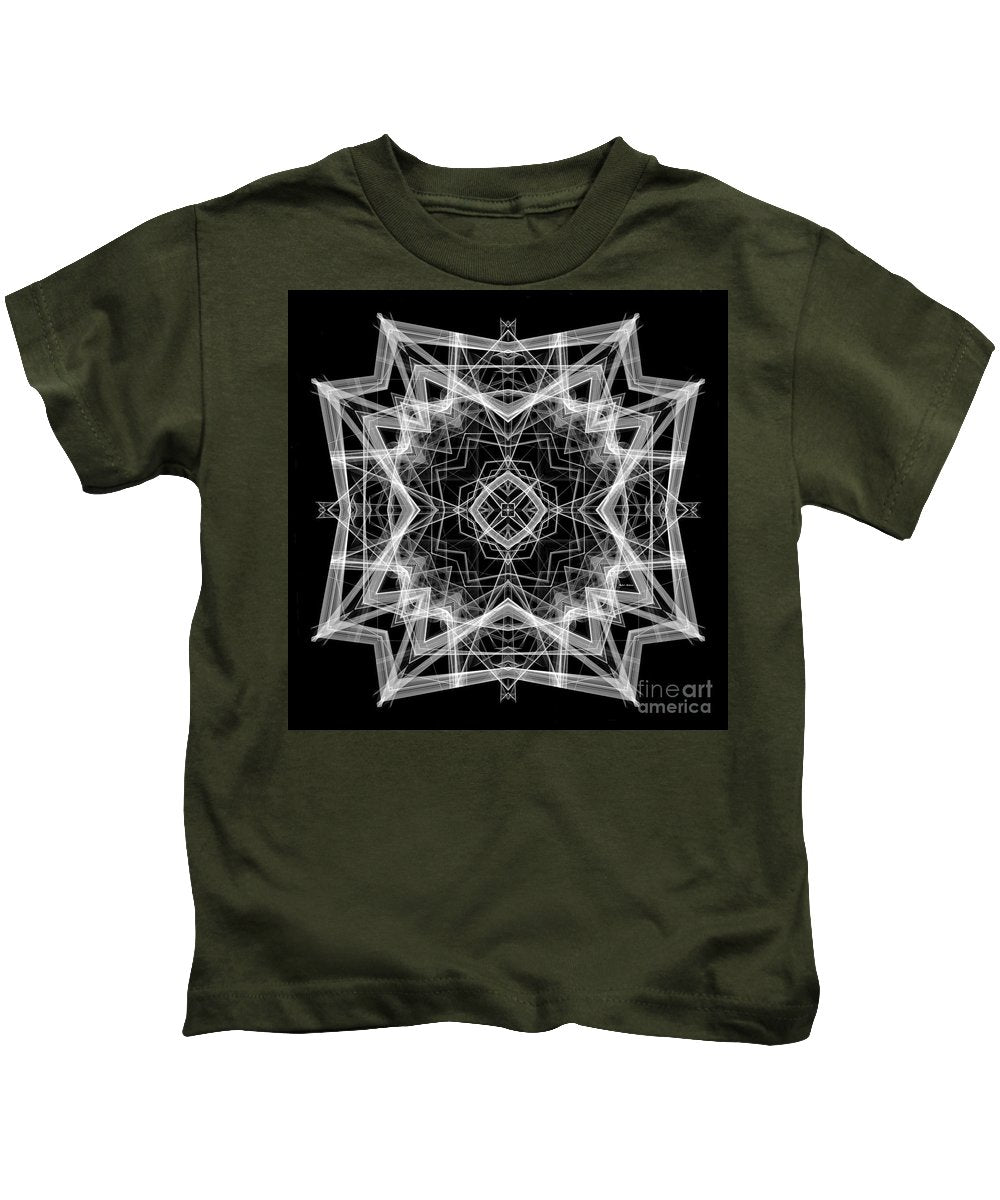 Mandala 3354b In Black And White - Kids T-Shirt