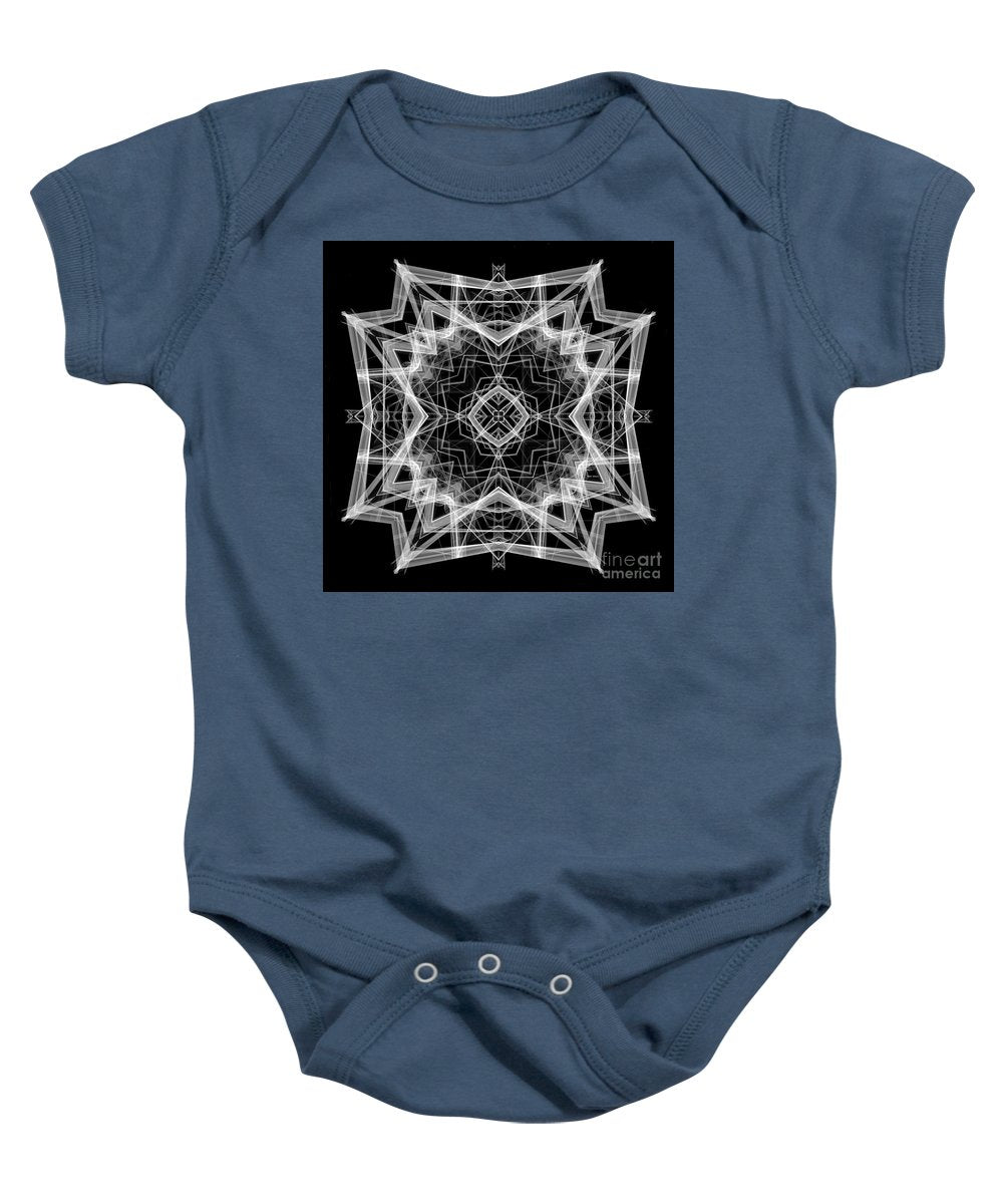 Mandala 3354b en noir et blanc - Grenouillère pour bébé