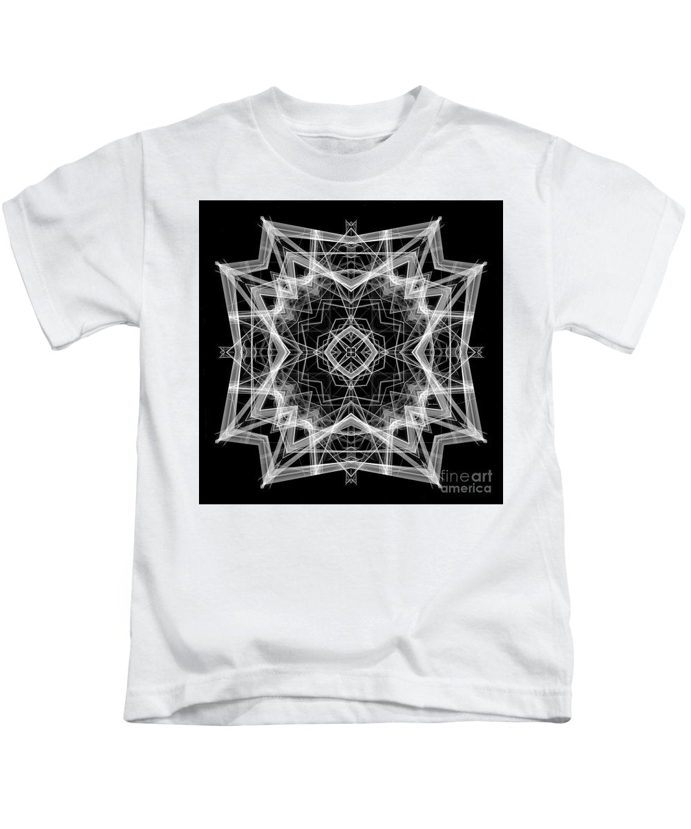 Mandala 3354b In Black And White - Kids T-Shirt