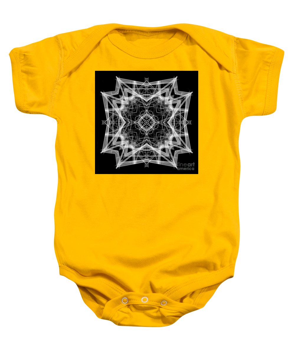 Mandala 3354b en noir et blanc - Grenouillère pour bébé