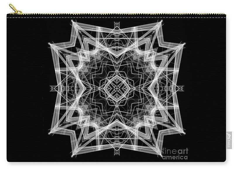 Mandala 3354b In Black And White - Carry-All Pouch