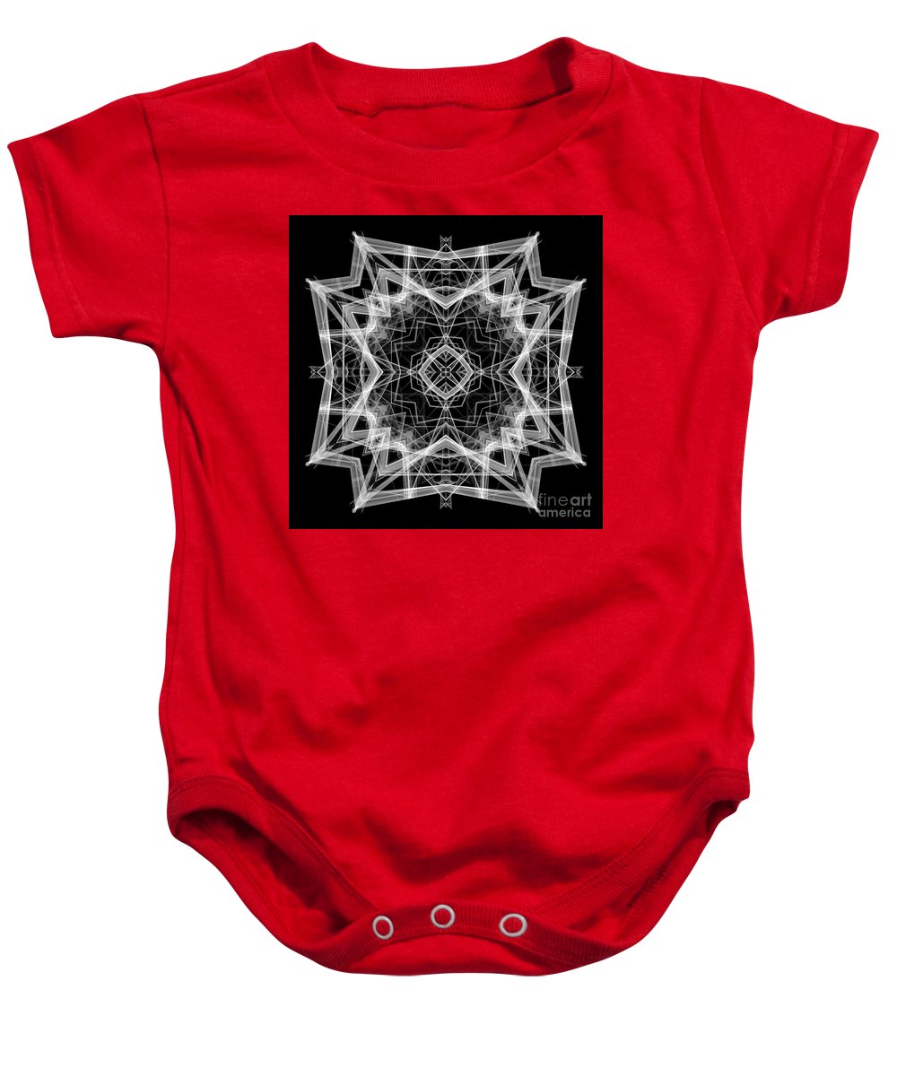 Mandala 3354b en noir et blanc - Grenouillère pour bébé