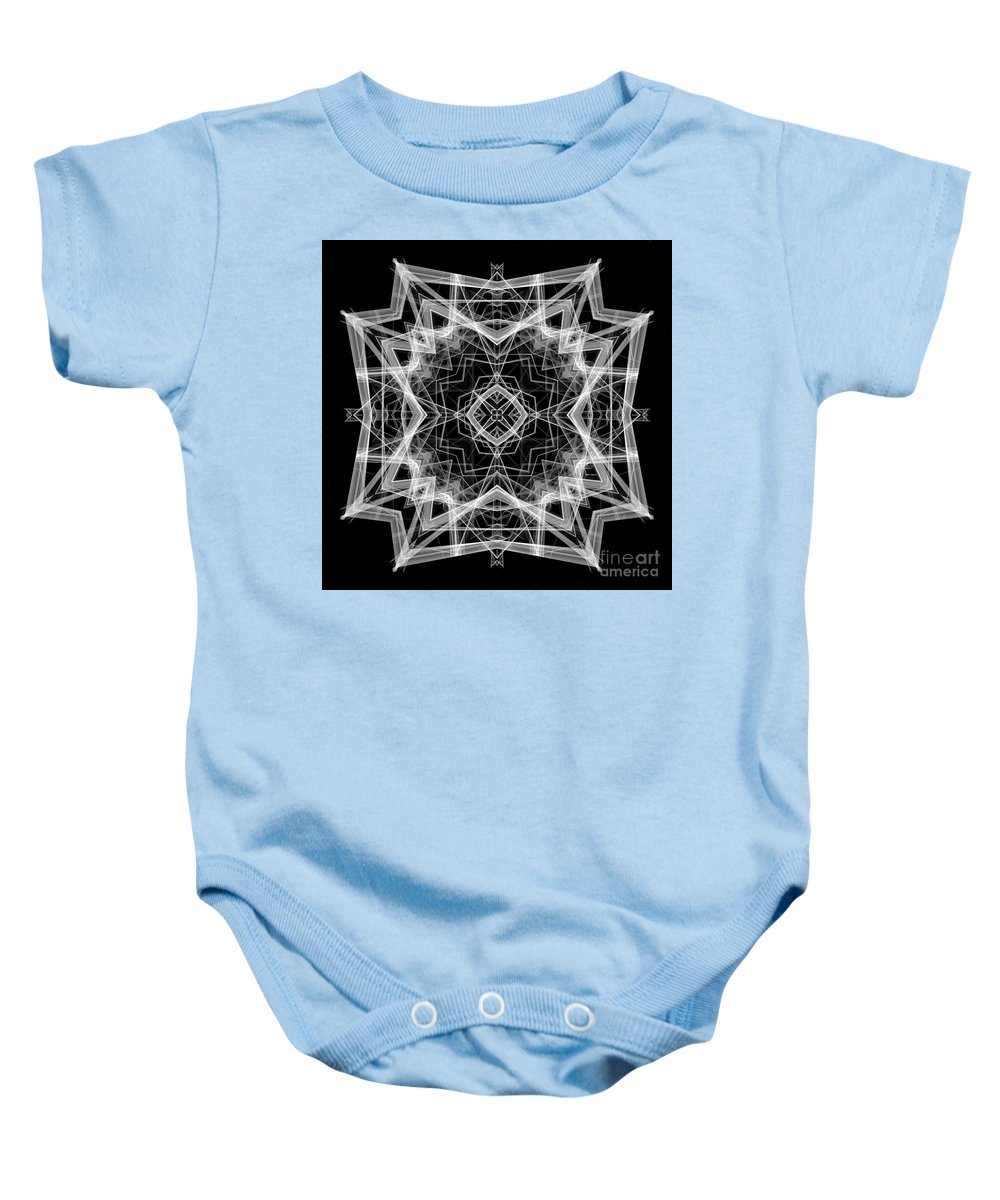 Mandala 3354b en noir et blanc - Grenouillère pour bébé