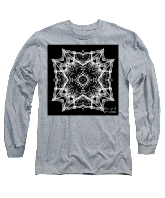 Mandala 3354b In Black And White - Long Sleeve T-Shirt