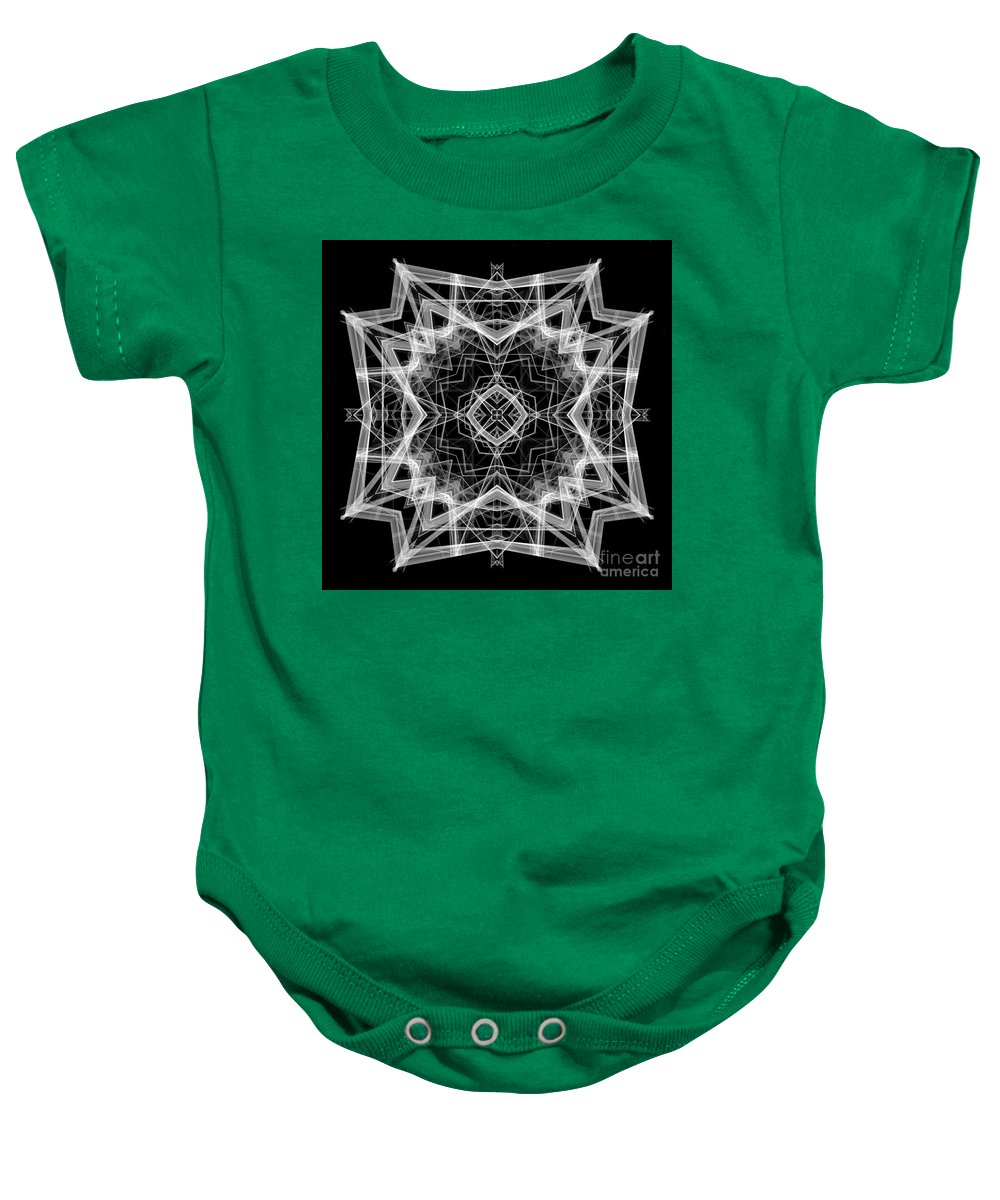 Mandala 3354b en noir et blanc - Grenouillère pour bébé