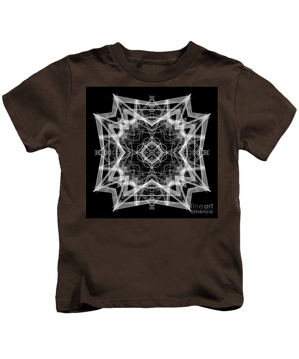 Mandala 3354b In Black And White - Kids T-Shirt