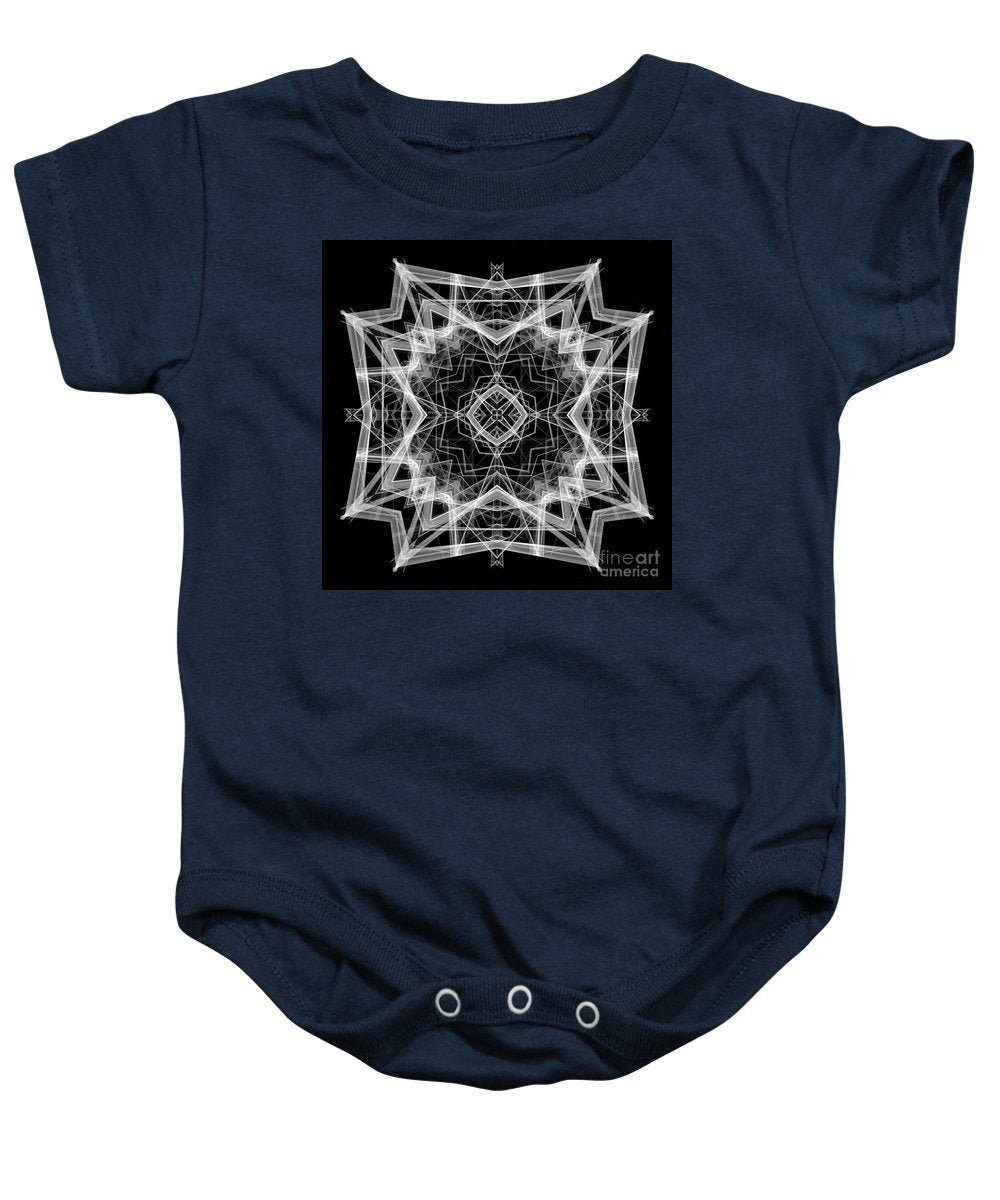 Mandala 3354b en noir et blanc - Grenouillère pour bébé