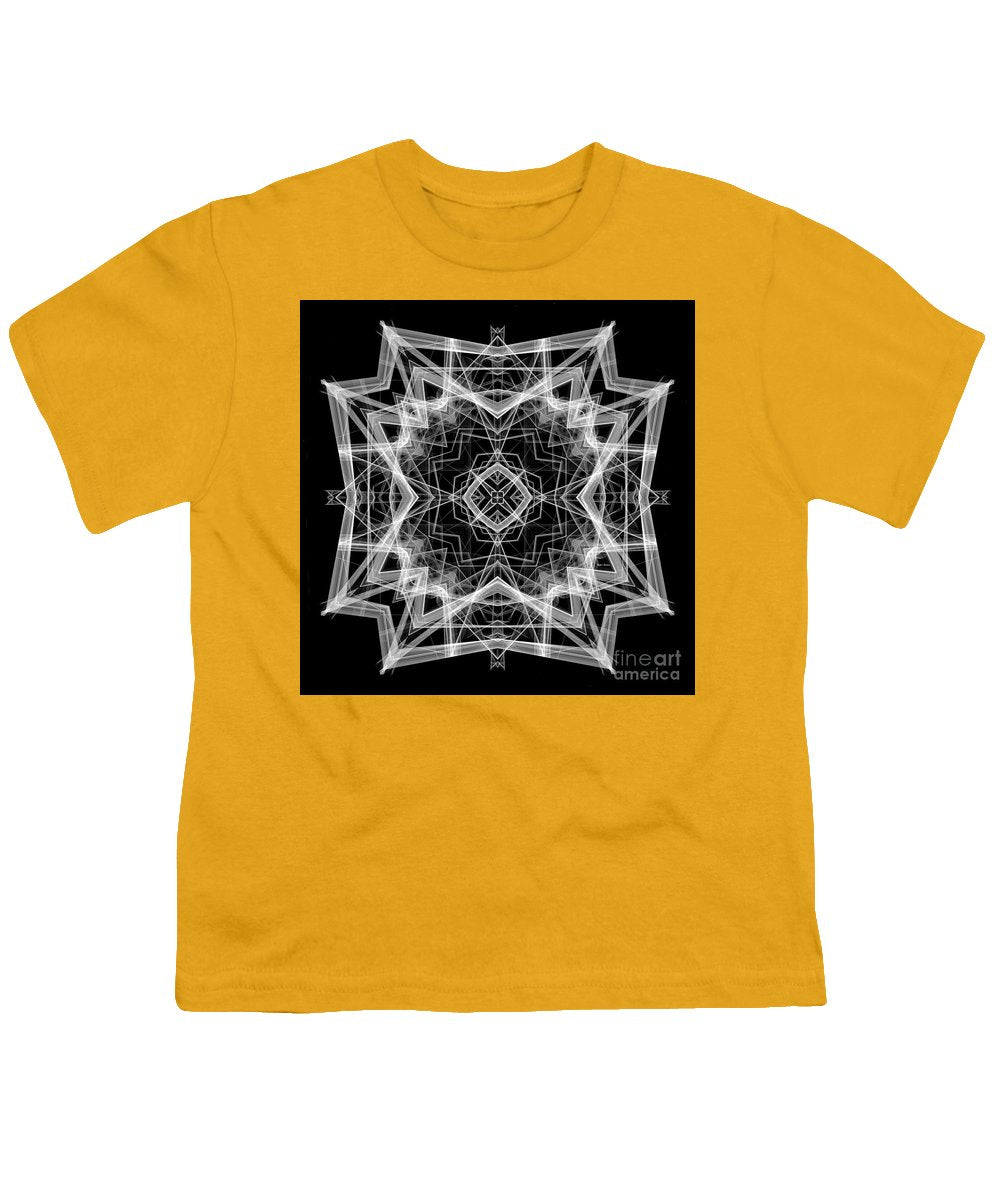 Mandala 3354b In Black And White - Youth T-Shirt