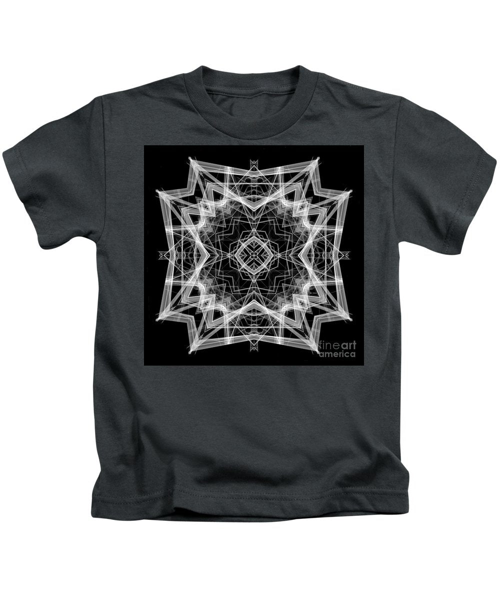 Mandala 3354b In Black And White - Kids T-Shirt