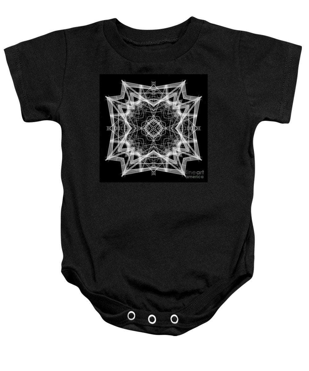 Mandala 3354b en noir et blanc - Grenouillère pour bébé