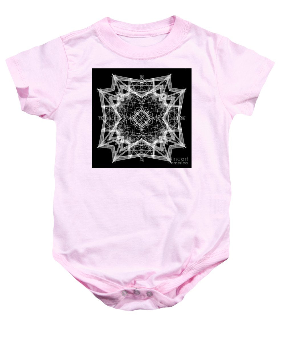 Mandala 3354b en noir et blanc - Grenouillère pour bébé