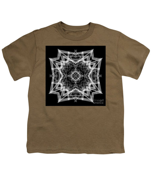 Mandala 3354b In Black And White - Youth T-Shirt