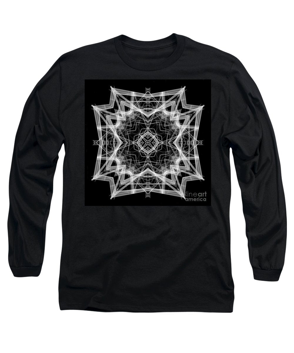 Mandala 3354b In Black And White - Long Sleeve T-Shirt