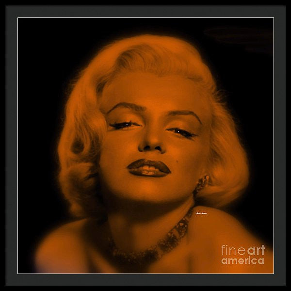 Framed Print - Marilyn Monroe In Copper Blonde. Pop Art