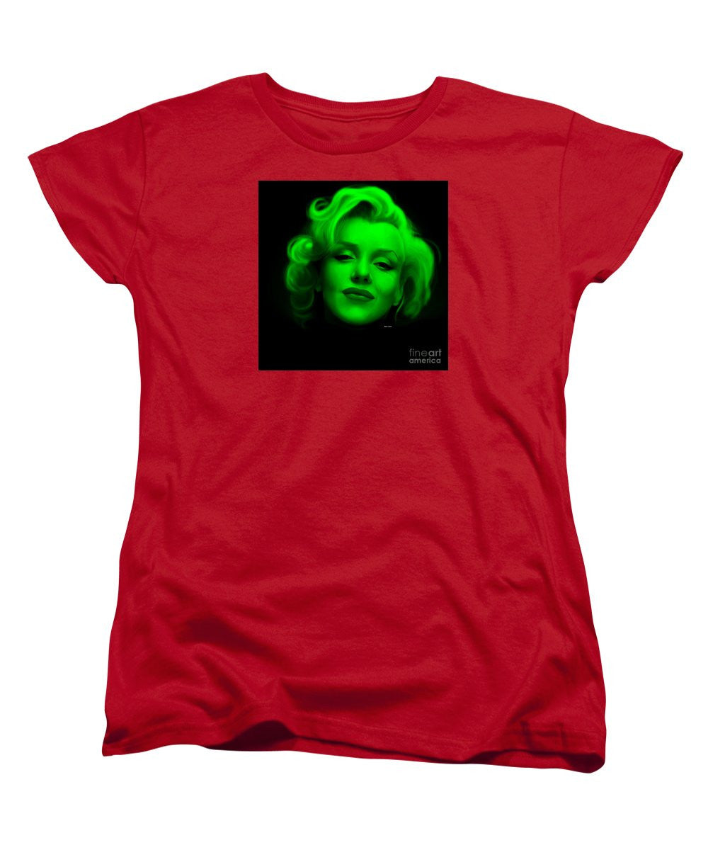 Women's T-Shirt (Standard Cut) - Marilyn Monroe In Green. Pop Art