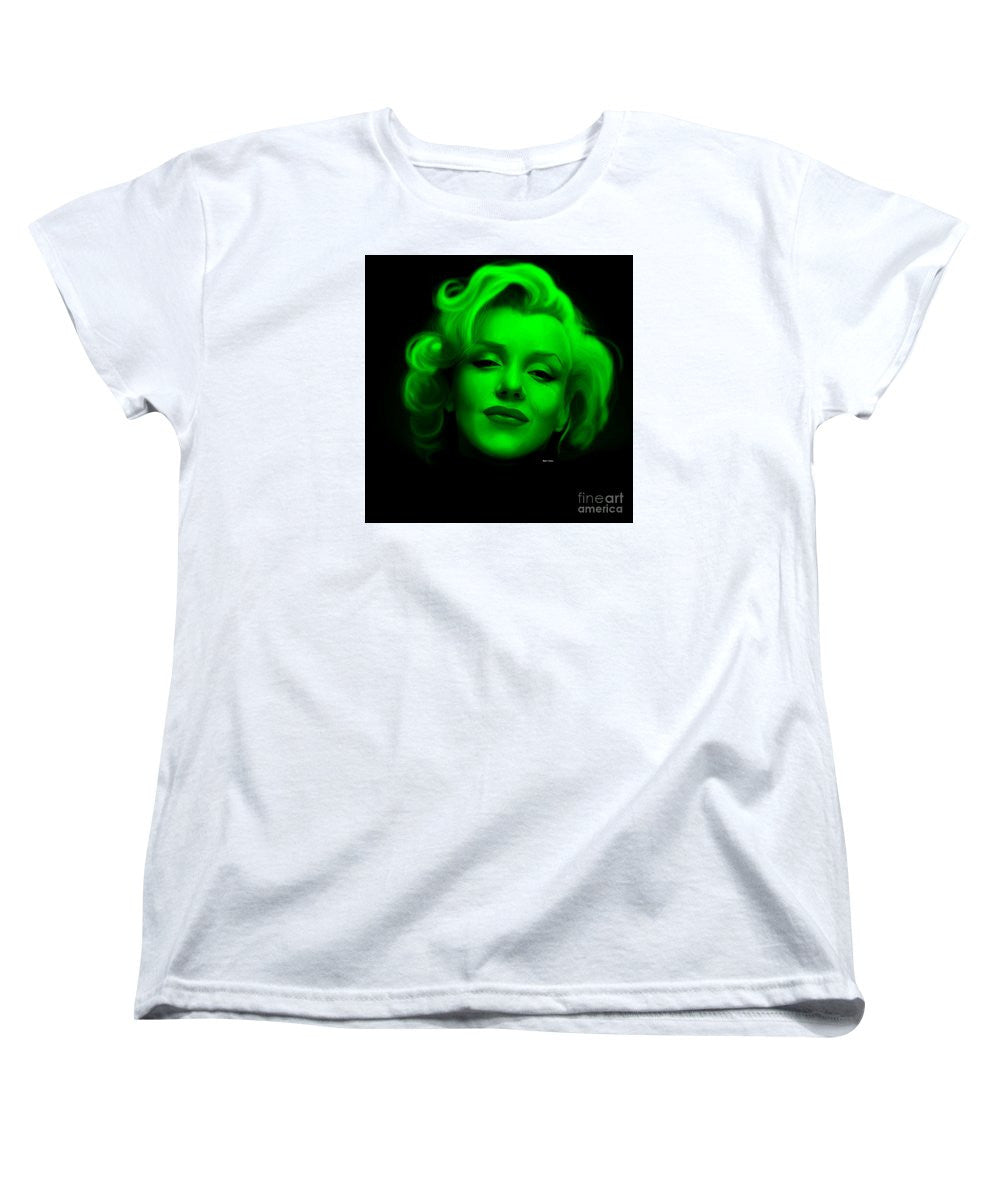 Women's T-Shirt (Standard Cut) - Marilyn Monroe In Green. Pop Art