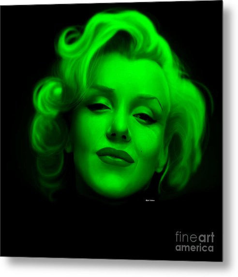 Metal Print - Marilyn Monroe In Green. Pop Art