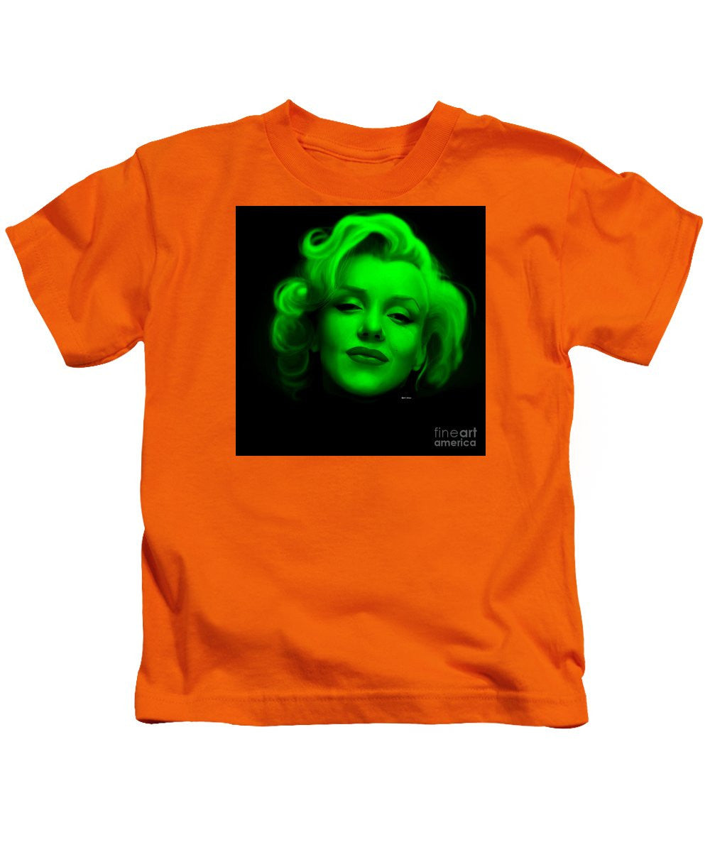 Kids T-Shirt - Marilyn Monroe In Green. Pop Art